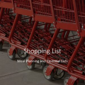 Meal Planning Shopping List