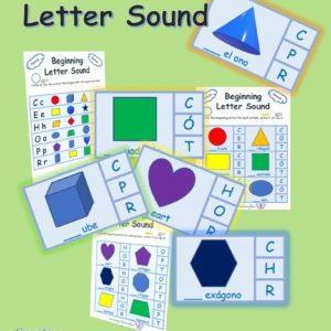 Spanish and English beginning letter sound focused on shape words